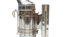 Afumator albine din otel galvanizat cu cilindru scut termic si burduf din piele 190mm, Cod: DISKR09