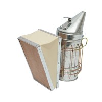 Afumator albine din otel galvanizat cu cilindru scut termic si burduf din piele 190mm, Cod: DISKR09 - 3