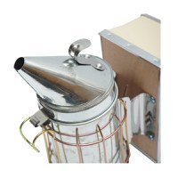 Afumator albine din otel galvanizat cu cilindru scut termic si burduf din piele 190mm, Cod: DISKR09 - 4