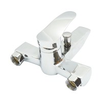 Baterie baie cada dus monocomanda, montaj perete, cartus ceramic, crom lucios, Cod: DISSY37 - 4