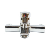 Baterie baie cada dus monocomanda, montaj perete, cartus ceramic, crom lucios, Cod: DISSY37 - 5