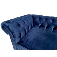 Canapea Extensibila Chesterfield, 250x100x75cm, 3 locuri, Velutto 25 Navy, Glasspandoor - 3