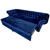Canapea Extensibila Chesterfield, 250x100x75cm, 3 locuri, Velutto 25 Navy, Glasspandoor - 5