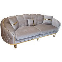 Canapea Fixa Icon, 250x100x90cm, 3 locuri, Luna V-03 Beige, Glasspandoor - 4