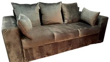Canapea Fixa Nicosia, 215x83x85cm, 3 locuri, Velutto 19 Graphite Glasspandoor