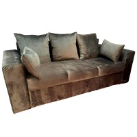 Canapea Fixa Nicosia, 215x83x85cm, 3 locuri, Velutto 19 Graphite Glasspandoor - 1