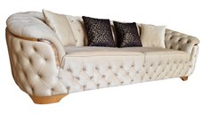 Canapea Fixa Okyanus, 250x100x75cm, 3 locuri, Luna V-03 Beige, Glasspandoor
