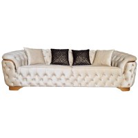 Canapea Fixa Okyanus, 250x100x75cm, 3 locuri, Luna V-03 Beige, Glasspandoor - 2