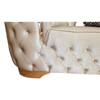 Canapea Fixa Okyanus, 250x100x75cm, 3 locuri, Luna V-03 Beige, Glasspandoor - 4