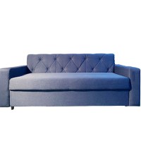 Canapea Fixa Tito, 3 locuri, 195x83x85cm, Luna V-14 Blue, Glasspandoor - 1