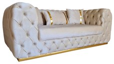 Canapea Fixa Tokyo, 210x100x75cm, 2 locuri, Luna V-01 Beige, Glasspandoor