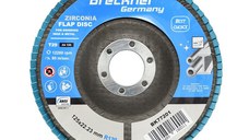 Disc lamelar, abraziv, cu zirconiu, pentru taiat si polizat metal, inox, P120, 125mm, Cod: BK77201 Echivalență: DISGX20, Breckner Germany