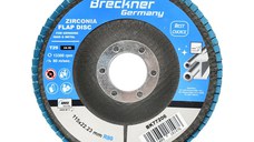 Disc lamelar, abraziv, cu zirconiu, pentru taiat si polizat metal, inox, P80, 115mm, Cod: BK77206 Echivalență: DISGX94, Breckner Germany