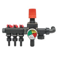 Distribuitor cu 3 cai si manometru cu glicerina pentru erbicidator (compatibil model polonez), Cod: DISCZ99 - 1