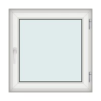 Fereastra 100x100cm, 1 canat, alb, dreapta si rabatare, Klass, 7cm, 6 camere, 2 garnituri - 1