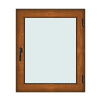 Fereastra 100x120cm, 1 canat, maro, stejar auriu, dreapta si rabatare, Klass, 7cm, 6 camere, 2 garnituri - 1