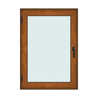 Fereastra 100x140cm, 1 canat, maro, stejar auriu, stanga si rabatare, Klass, 7cm, 6 camere, 2 garnituri - 1