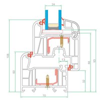 Fereastra 110x80cm, 1 canat, maro, stejar auriu, stanga si rabatare, Klass, 7cm, 6 camere, 2 garnituri - 3