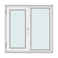 Fereastra 120x120cm, 2 canate, alb, stanga si rabatare, Klass, 7cm, 6 camere, 2 garnituri - 1
