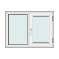 Fereastra 120x90cm, 2 canate, alb, dreapta si rabatare, Klass, 7cm, 6 camere, 2 garnituri - 1