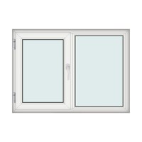 Fereastra 140x100cm, 2 canate, alb, stanga si rabatare, Klass, 7cm, 6 camere, 2 garnituri - 1