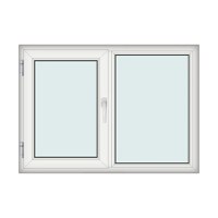 Fereastra 140x100cm, 2 canate, alb, stanga si rabatare, Klass, 7cm, 6 camere, 2 garnituri - 1