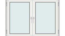 Fereastra 160x120cm, 2 canate, alb, 2 deschideri si rabatare, cu montant fix, Klass, 7cm, 6 camere, 2 garnituri