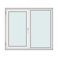 Fereastra 160x140cm, 2 canate, alb, stanga si rabatare, Klass, 7cm, 6 camere, 2 garnituri - 1