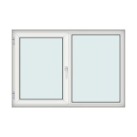 Fereastra 175x120cm, 2 canate, alb, stanga si rabatare, Klass, 7cm, 6 camere, 2 garnituri - 1