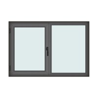 Fereastra 175x120cm, 2 canate, antracit, stanga si rabatare, Klass, 7cm, 6 camere, 2 garnituri - 1