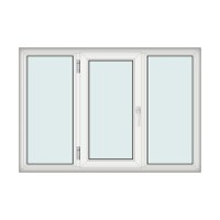 Fereastra 175x120cm, 3 canate, alb, stanga si rabatare, Klass, 7cm, 6 camere, 2 garnituri - 1
