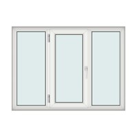 Fereastra 175x130cm, 3 canate, alb, stanga si rabatare, Klass, 7cm, 6 camere, 2 garnituri - 1