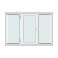 Fereastra 190x130cm, 3 canate, alb, stanga si rabatare, Klass, 7cm, 6 camere, 2 garnituri - 1