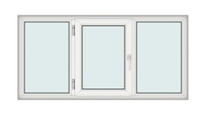 Fereastra 200x100cm, 3 canate, alb, stanga si rabatare, Klass, 7cm, 6 camere, 2 garnituri