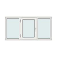Fereastra 200x100cm, 3 canate, alb, stanga si rabatare, Klass, 7cm, 6 camere, 2 garnituri - 1