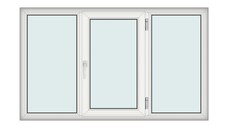 Fereastra 200x120cm, 3 canate, alb, dreapta si rabatare, Klass, 7cm, 6 camere, 2 garnituri