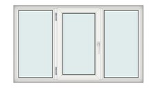 Fereastra 200x120cm, 3 canate, alb, stanga si rabatare, Klass, 7cm, 6 camere, 2 garnituri