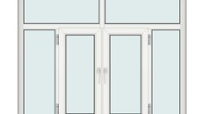 Fereastra 200x157cm, 4 canate, 2 deschideri, cu montant fix, alb, Klass