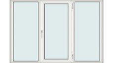 Fereastra 210x150cm, 3 canate, alb, dreapta si rabatare, Klass, 7cm, 6 camere, 2 garnituri
