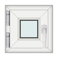 Fereastra 40x40cm, 1 canat, alb, stanga, Klass, 7cm, 6 camere, 2 garnituri - 1