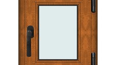 Fereastra 50x60cm, 1 canat, maro, stejar auriu, dreapta si rabatare, Klass, 7cm, 6 camere, 2 garnituri