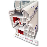 Fereastra 50x70cm, 1 canat, alb, stanga si rabatare, Eurotech, 8.1cm, 6 camere, 3 garnituri - 3