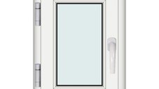 Fereastra 50x70cm, 1 canat, alb, stanga si rabatare, Eurotech, 8.1cm, 6 camere, 3 garnituri