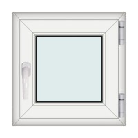 Fereastra 60x60cm, 1 canat, alb, dreapta si rabatare, Klass, 7cm, 6 camere, 2 garnituri - 1