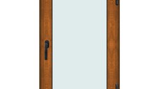 Fereastra 80x130cm, 1 canat, maro, stejar auriu, dreapta si rabatare, Klass, 7cm, 6 camere, 2 garnituri