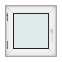 Fereastra 80x80cm, 1 canat, alb, stanga si rabatare, Klass, 7cm, 6 camere, 2 garnituri - 1