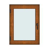 Fereastra 90x120cm, 1 canat, maro, stejar auriu, stanga si rabatare, Klass, 7cm, 6 camere, 2 garnituri - 1