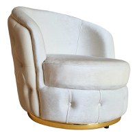 Fotoliu Manolya, 85x85x80cm, Luna V-02 Beige, Glasspandoor - 1