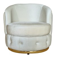 Fotoliu Manolya, 85x85x80cm, Luna V-02 Beige, Glasspandoor - 2