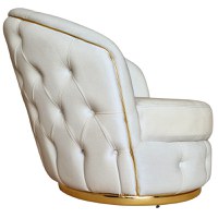 Fotoliu Manolya, 85x85x80cm, Luna V-02 Beige, Glasspandoor - 7